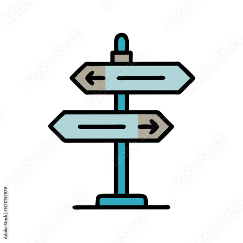 Directional Signpost Icon Representing Campus Navigation and Wayfinding System