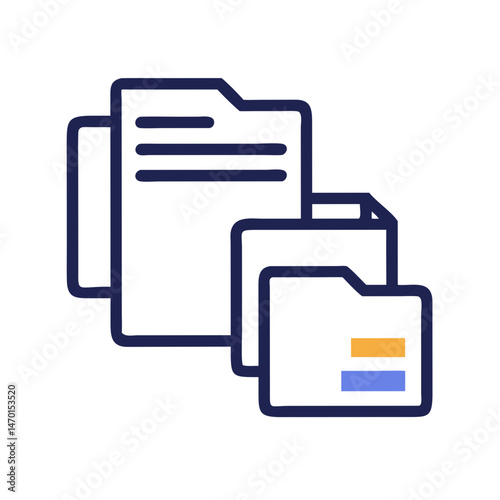 Document Folders Icon Representing File Management and Data Organization System