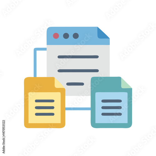 Document Folders Icon Representing File Management and Data Organization System