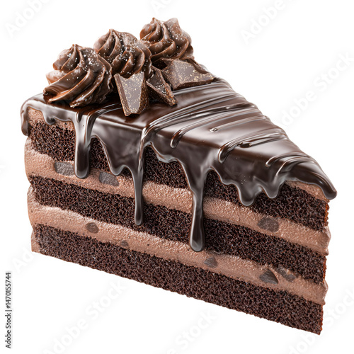 Decadent Chocolate Cake Slice Rich Indulgent Dessert Sweet Treat