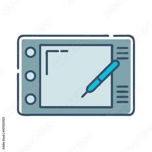 Drawing Tablet Icon Representing Digital Illustration and Creative Design Tool