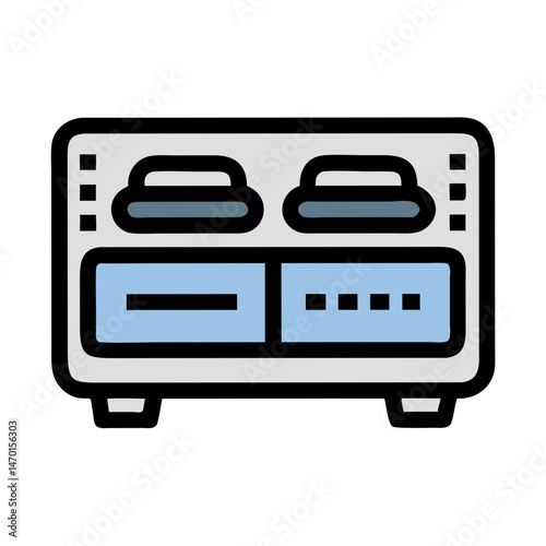 Dual Toaster Oven Appliance Icon Representing Kitchen Cooking Equipment