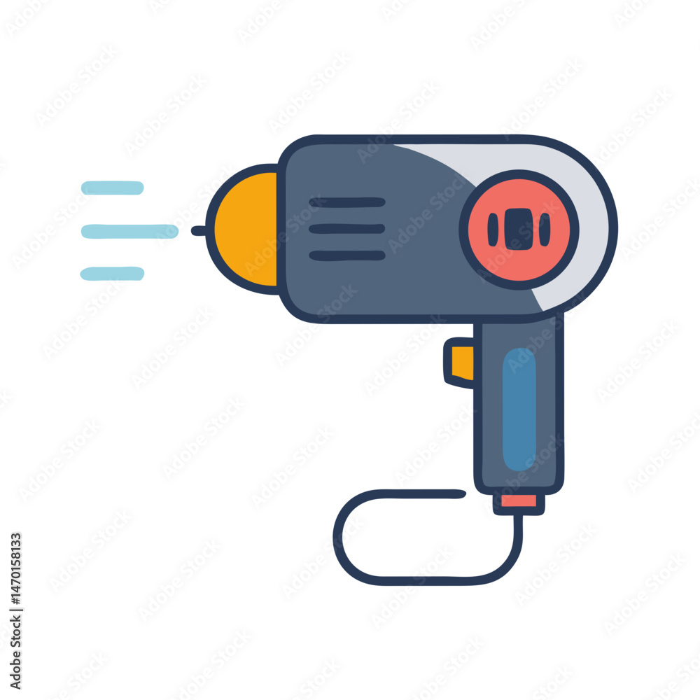 Electric Hair Dryer Icon – Hair Styling and Beauty Tool Symbol Vector Electric Hair Dryer Icon – Hair Styling and Beauty Tool Symbol Vector