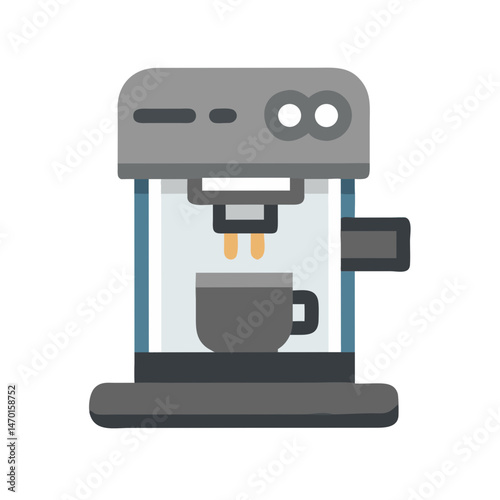 Espresso Machine Icon – Coffee Maker and Brewing Symbol Vector