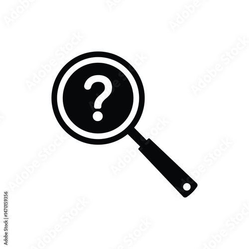 Magnifying glass with question mark icon design on a white background
