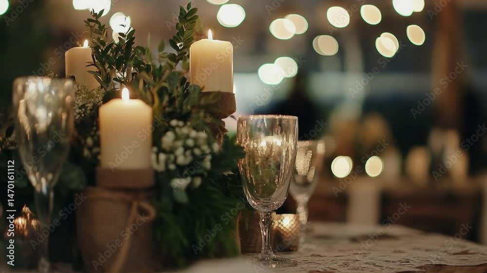 Romantic Candlelit Dinner Table Setting Romantic Candlelit Dinner Table Setting