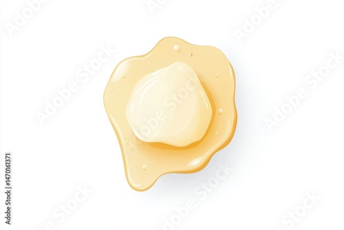 Creamy macadamia nut in a pool of liquid