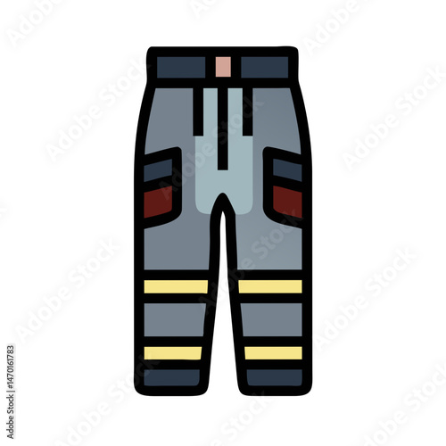 Firefighter Pants Icon – Protective Lower Body Gear Vector