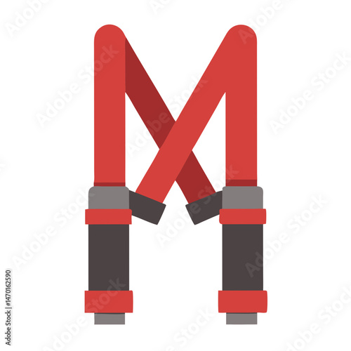 Firefighter Suspenders Icon – Uniform Accessory Safety Gear Vector