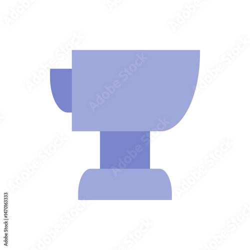 Illustration of a simple anvil with a flat top and a slightly curved base in a light purple color scheme