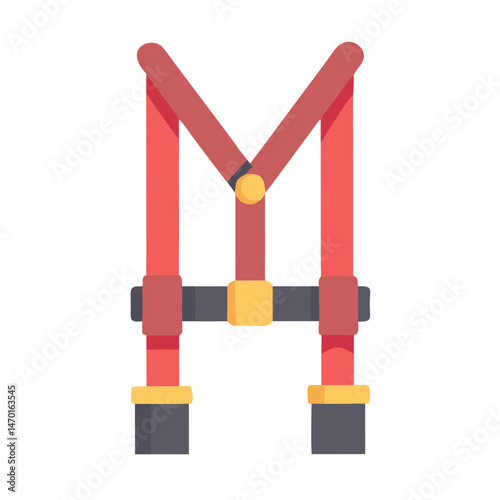 Firefighter Suspenders Icon – Uniform Accessory Safety Gear Vector