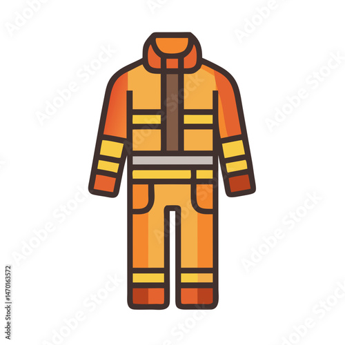 Firefighter Uniform Icon – Full Emergency Protective Gear Vector