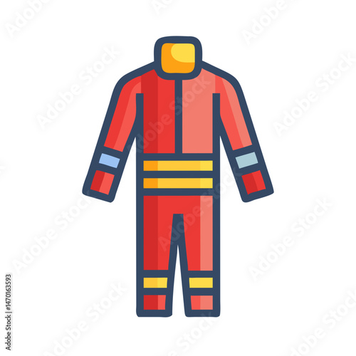 Firefighter Uniform Icon – Full Emergency Protective Gear Vector