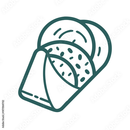  Food Wrap with Visible Filling Icon – Snack, Wrap, and Cuisine Symbol