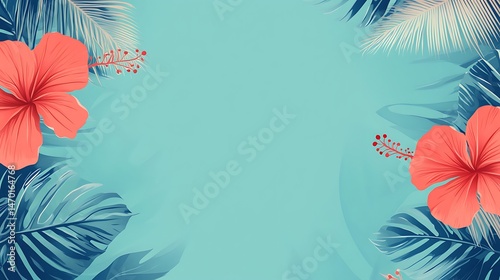 Tropical Hibiscus Floral Frame. (4)