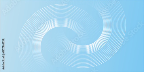 Abstract minimalist banner background, pastel colorful, blue and white gradations. Circle effect style geometric simple art