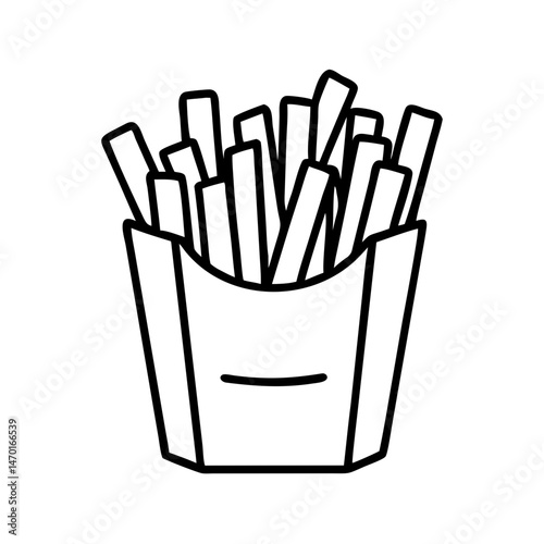 French Fries Box Icon – Side Snack, Fast Food, and Snack Item Symbol