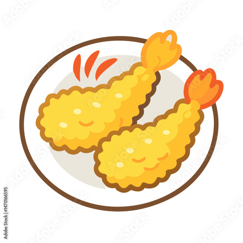 Fried Tempura Shrimp Icon – Japanese Cuisine, Seafood, and Snack Symbol