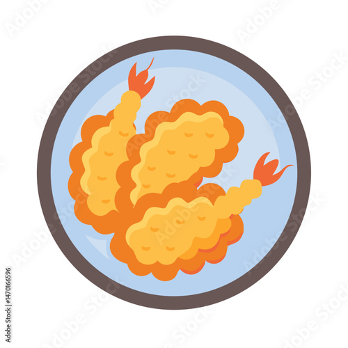 Fried Tempura Shrimp Icon – Japanese Cuisine, Seafood, and Snack Symbol