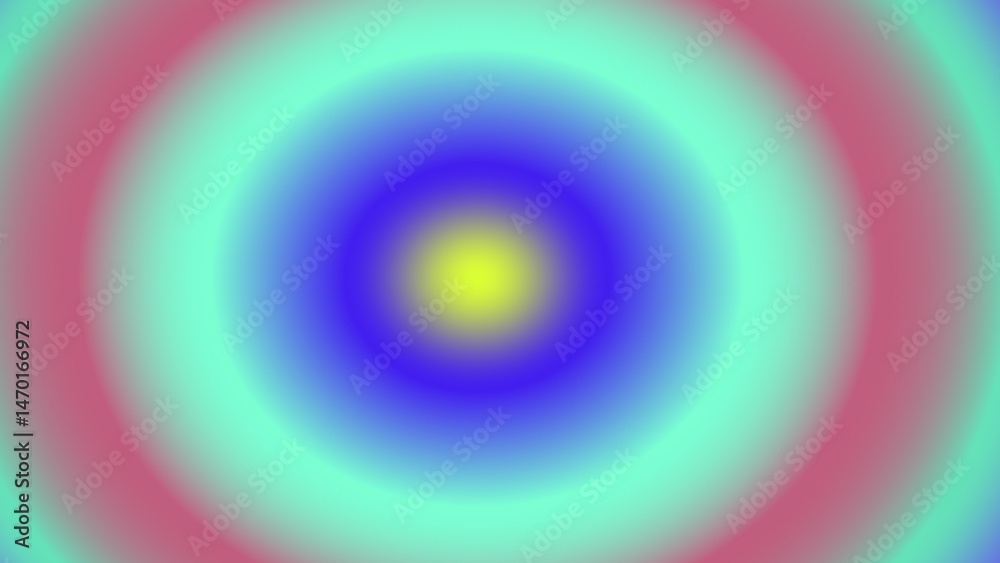 Concentric circles of vibrant, blurred colors radiating from a yellow center Concentric circles of vibrant, blurred colors radiating from a yellow center