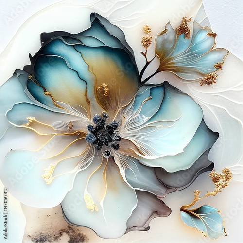 Abstract flower, botanical floral background