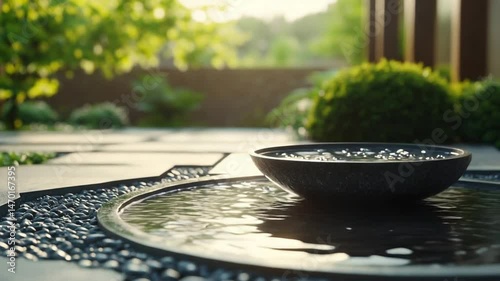 Zen Garden Water Feature: Tranquil Stone Bowl Fountain