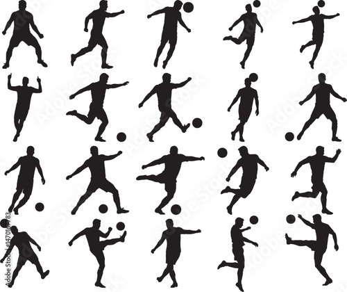 Wallpaper Mural Black Soccer Player Silhouette Actions Torontodigital.ca