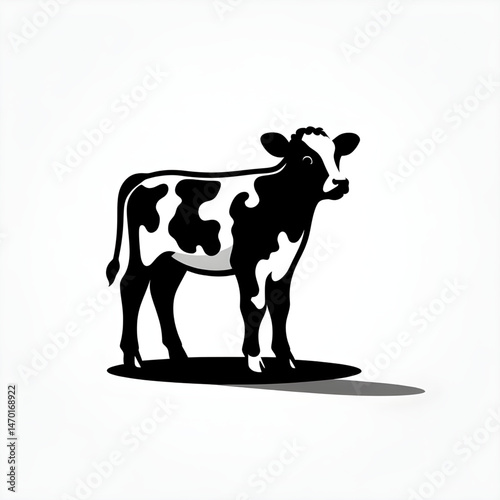 Small cow silhouette vector style