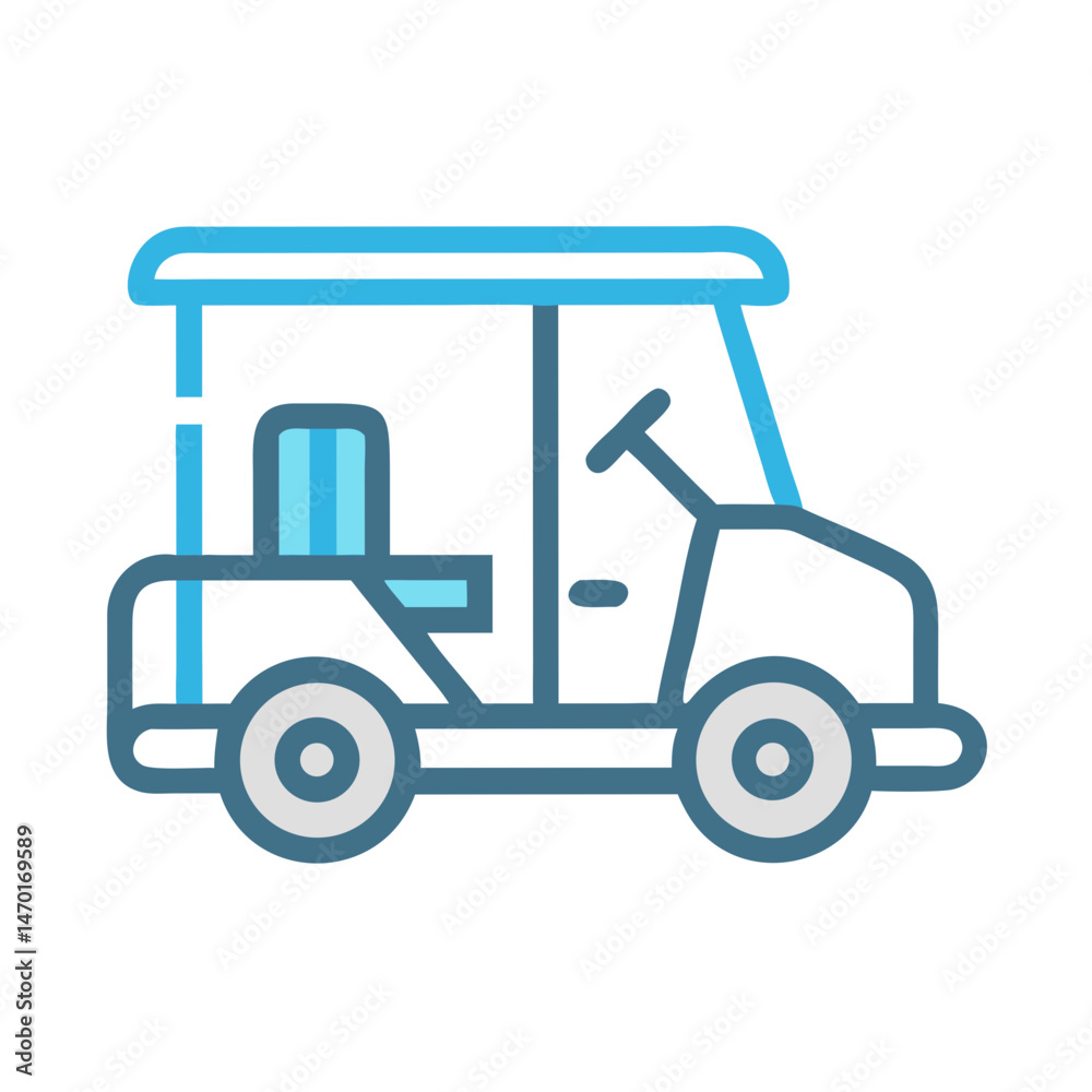 Fototapeta premium Golf Cart or Resort Shuttle Icon – Transportation, Leisure, and Resort Symbol