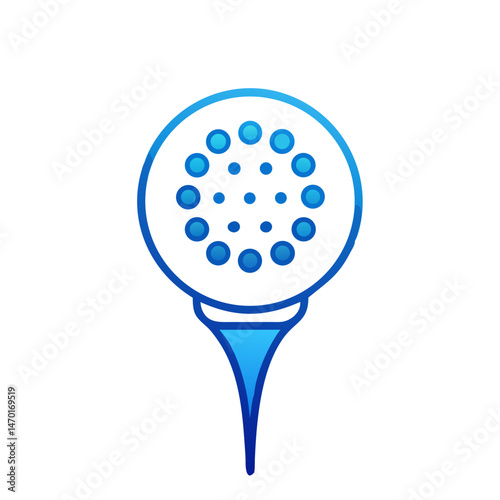 Golf Ball on Tee Icon – Golf, Sports, and Recreation Symbol