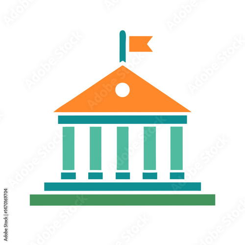 Government Building Icon – Institution, Authority, and Public Administration Symbol