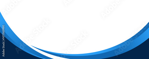 Blue Curved Abstract Business Background with White Space for Corporate Banner or Presentation