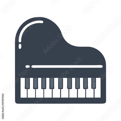Grand Piano Icon – Keyboard Instrument, Music, and Classical Sound Symbol
