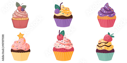 cupcakes icon, cupcakes silhouette set, vector illustration of a cupcake, set vector various style cupcake silhouettes cupcakes silhouette set, Minimalist cupcake icons silhouette style.
