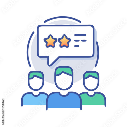 Group Review Icon – Team Feedback, Evaluation, and Collaboration Symbol