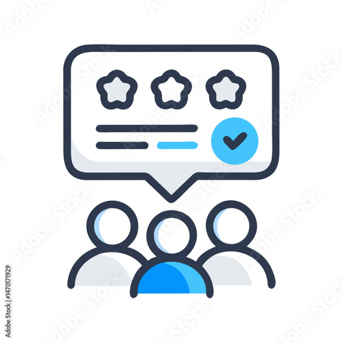Group Review Icon – Team Feedback, Evaluation, and Collaboration Symbol