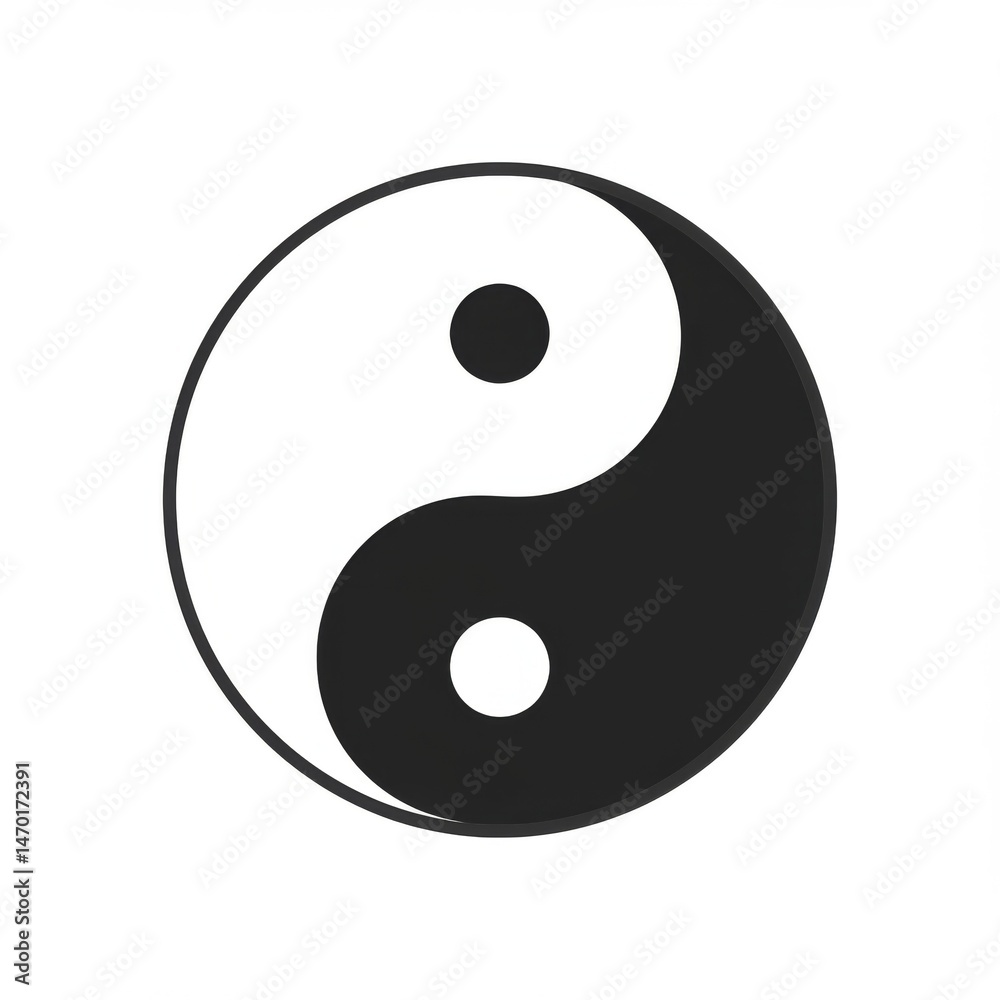 Yin Yang Symbol Black and White Circular Design Yin Yang Symbol Black and White Circular Design