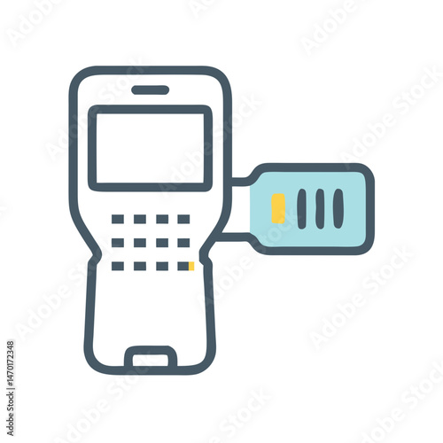 Handheld POS Scanner Icon – Barcode, Checkout, and Retail Technology Symbol