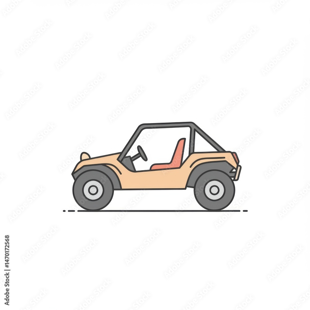 Fototapeta premium Beige Off Road Vehicle Illustration