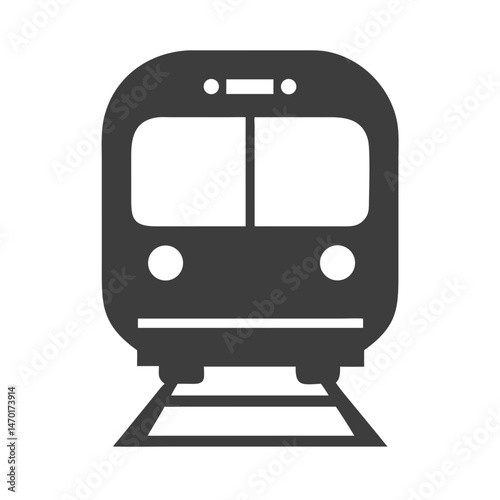 Minimalist Black Train Silhouette Icon Design 