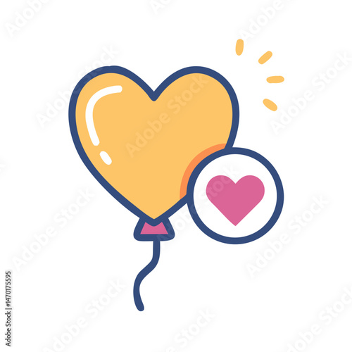 Heart Balloon Icon Representing Positive Feedback – Vector Appreciation and Support Symbol