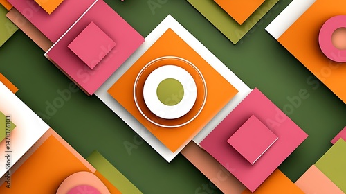 Abstract Geometric Shapes Pattern.