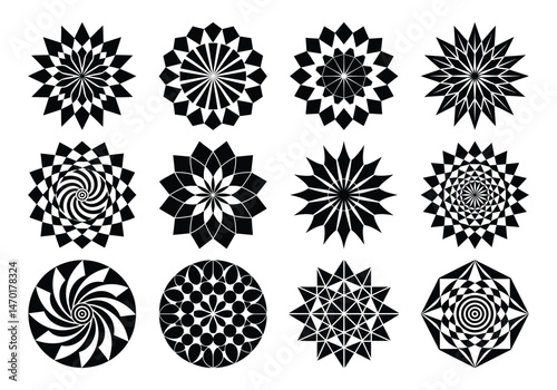 Modern geometric pattern. Retro Scandinavian style. Geometric shape set.