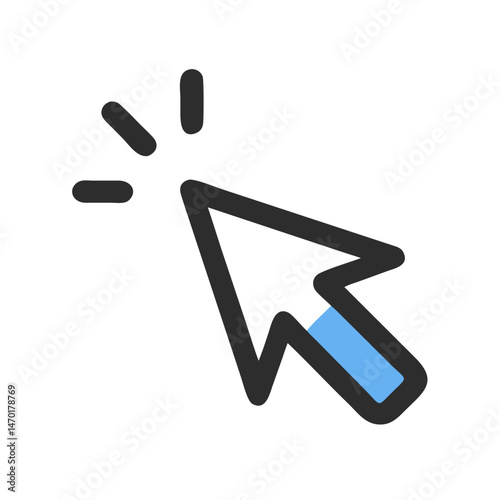 Hovering Cursor Icon Representing Mouse Over Action – Vector Interaction and Click Symbol