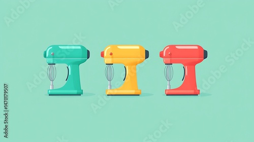 Colorful Hand Mixers Kitchen Appliances.