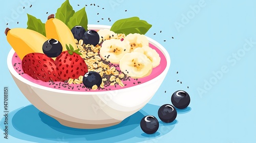 Berry Banana Smoothie Bowl.