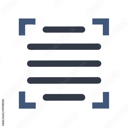 Justified Text Cursor Icon Representing Text Selection – Vector Typography and Editing Symbol