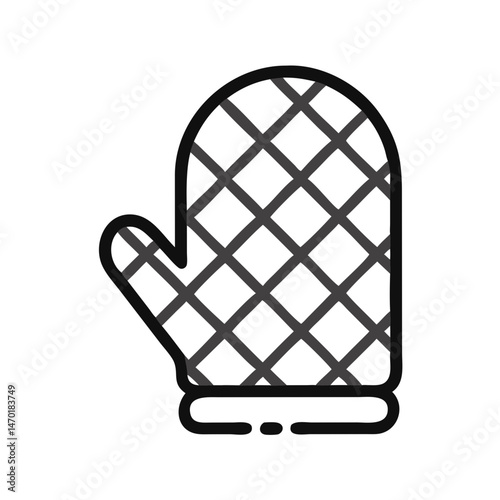 Kitchen Pot Holder or Oven Mitt Icon – Cooking and Heat Protection Symbol Vector Design