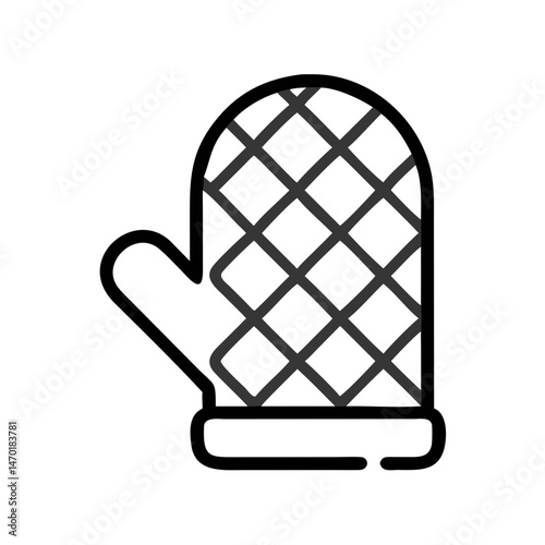 Kitchen Pot Holder or Oven Mitt Icon – Cooking and Heat Protection Symbol Vector Design