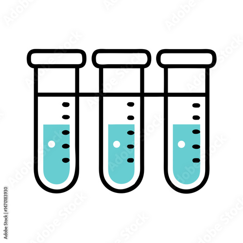 Laboratory Test Tubes Icon – Chemistry and Scientific Experiment Symbol Vector Design